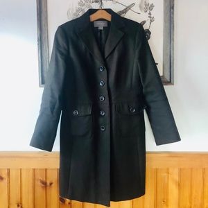 Ann Taylor Long Cotton Coat Brown Sz S